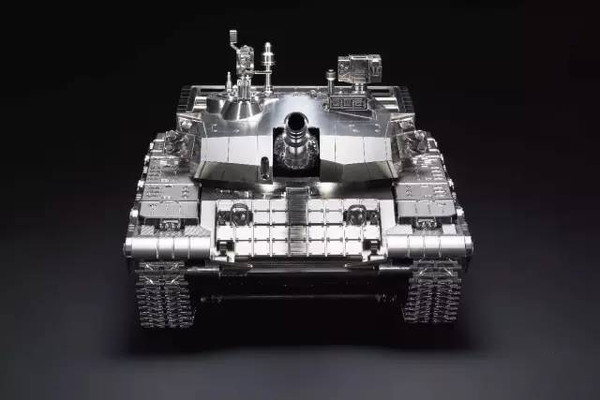 全不锈钢99式坦克模型-1